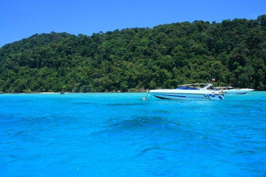 Boat on the blue sea, Koh Surin national park, Thailand
