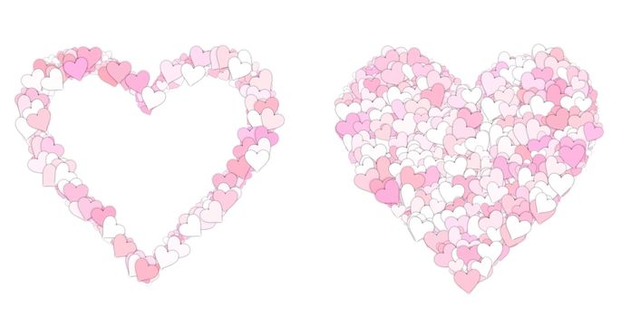 great illustration of pink and white  love heart symbols