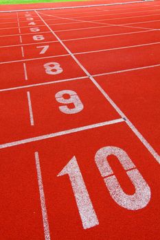 Running track with number 1-10