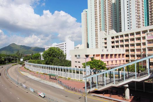 Tin Shui Wai district in Hong Kong at day