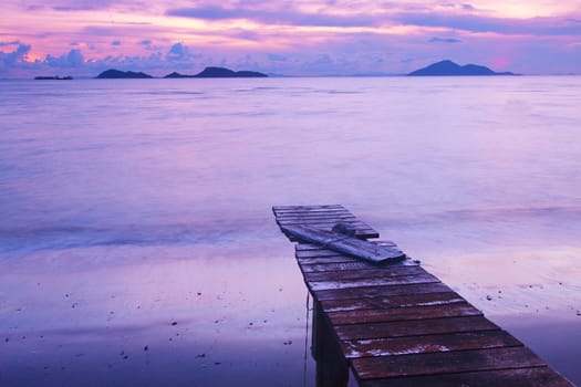 Sunset with a wooden pier