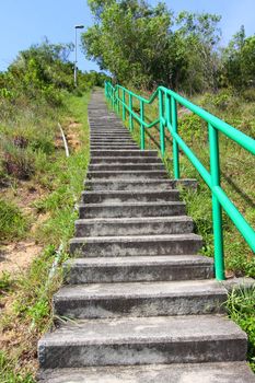 Hiking stairs in mountain