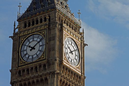 Ten past ten on Big Ben taken in close-up