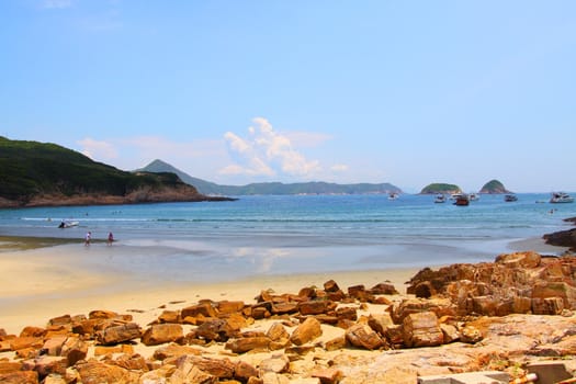 Beautiful beach in Hong Kong at summer time