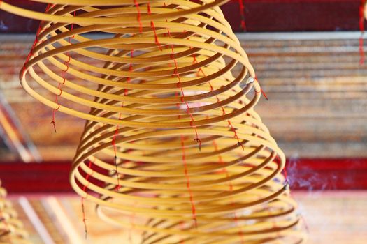 Incense coil in a Chinese temple