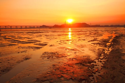 Sunset along the coast