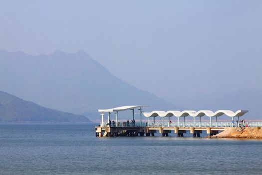 Pier in Hong Kong at day