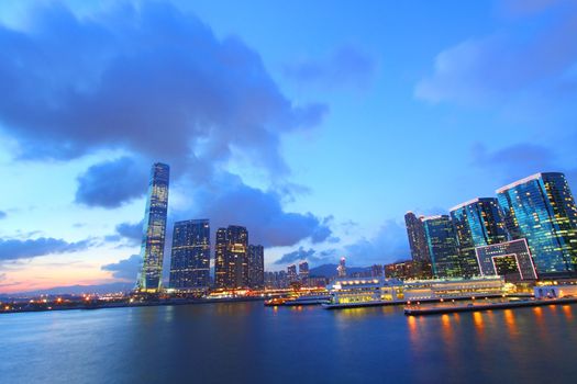 Hong Kong sunset view at Kowloon district