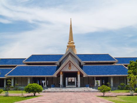 Entrance to Nine-end Pagoda in The Temple of Marble Pali Canon(tripitaka), Buddhamonthon, Nakhon Pathom, Thailand