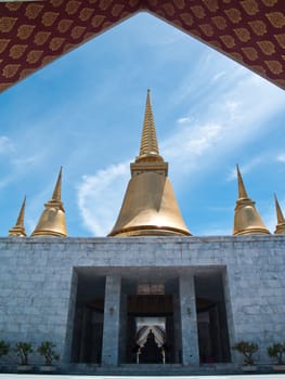 Nine-end Pagoda in The Temple of Marble Pali Canon(tripitaka), Buddhamonthon, Nakhon Pathom, Thailand