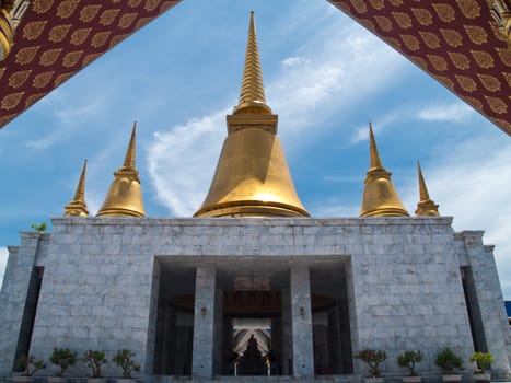 Nine-end Pagoda in The Temple of Marble Pali Canon(tripitaka), Buddhamonthon, Nakhon Pathom, Thailand