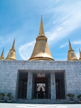 Nine-end Pagoda in The Temple of Marble Pali Canon(tripitaka), Buddhamonthon, Nakhon Pathom, Thailand