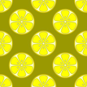seamless background, pattern from symbolical yellow lemons