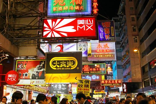 HONG KONG - 27 Jan, The busiest street in Hong Kong on 27 January, 2011. It is Sai Yeung Choi Street South with many people walking through.