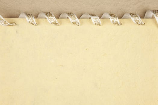 Handmade paper with ribbons