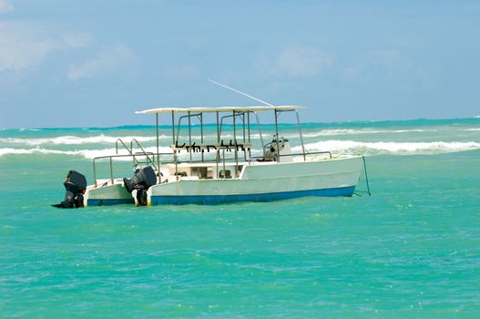 Empty diving boat. Dominican Republic.