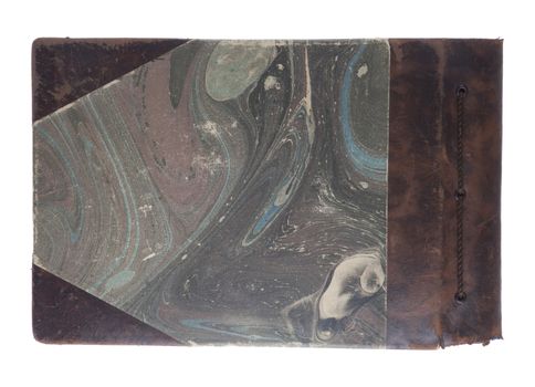Old photo album isolated on white. 