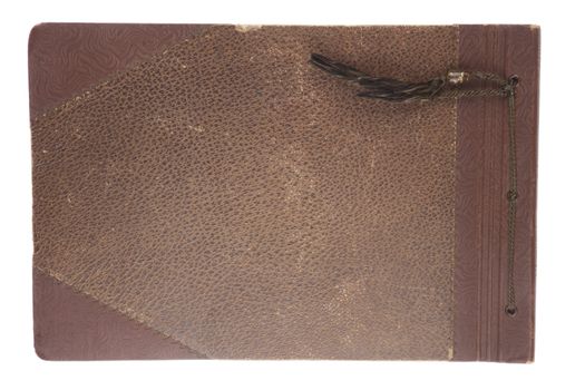Old photo album isolated on white. 