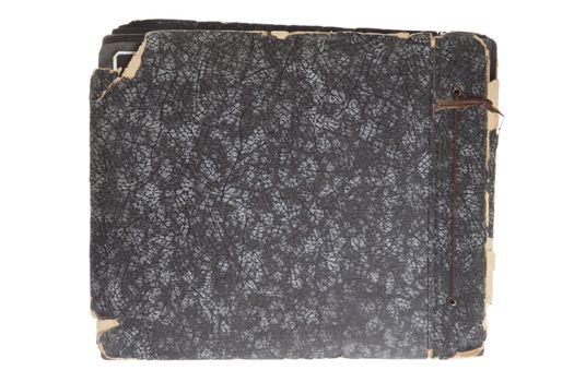 Old photo album isolated on white. 