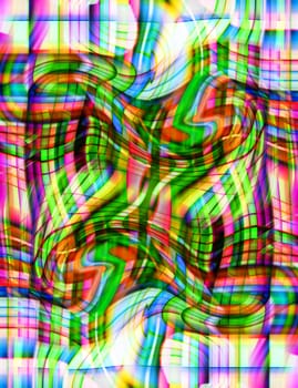 Pattern background made out of distorted colour lines.