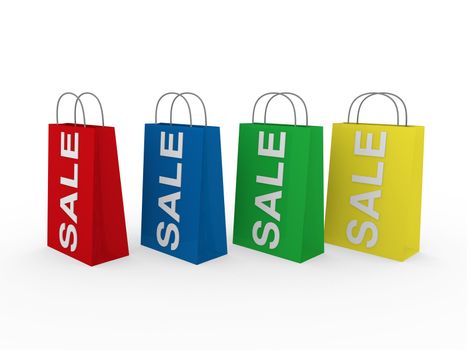 3d sale bag red retail shopping discount buy