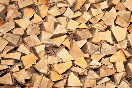 A stack of firewood. Great background or texture.