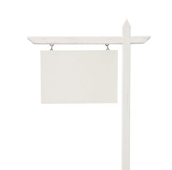 Blank Real Estate Sign Isolated on a White Background.