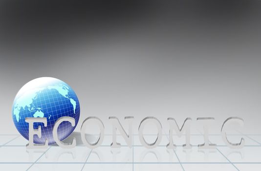 word   economic  - business concept