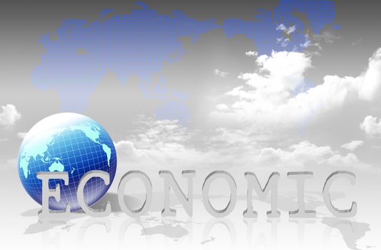 the word economic and a map background
