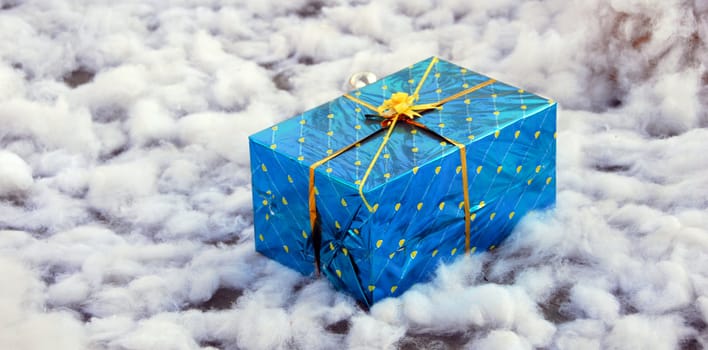 an isolated shot of a blue Gift Box