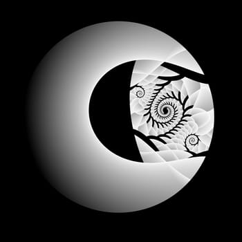 An abstract representation of a lunar eclipse.