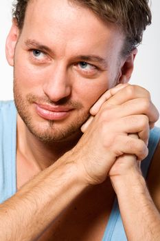 Studio portrait of a young adult man