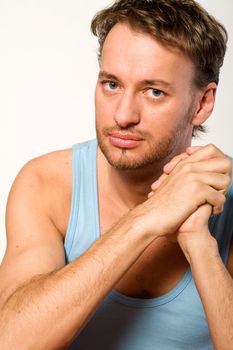 Studio portrait of a young adult man