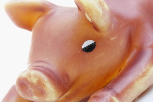 Close up of a cute pig toy.