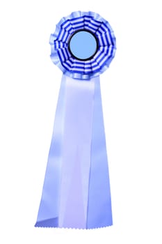 Beautiful blue and white ribbon for award or prize