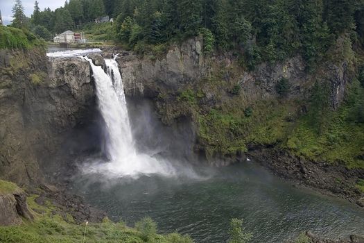 The Snoqualmie Falls are a powerful hydroelectric plant and a beautiful spot.