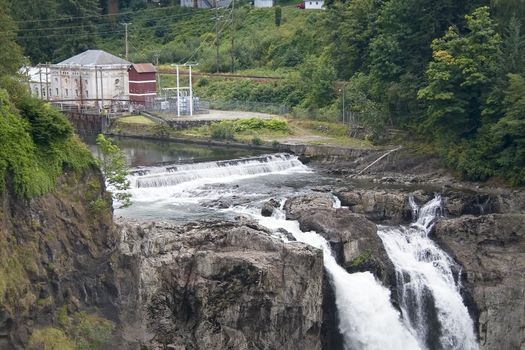 The Snoqualmie Falls are a powerful hydroelectric plant as well as a beautiful spot.