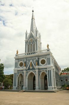 Gothic white church Ratchaburi, Thailand