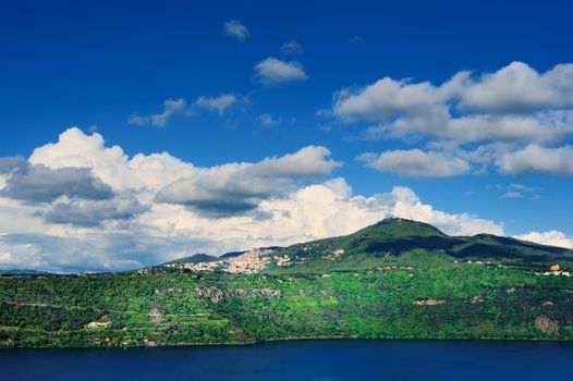 The lake is formed in the crater of an extinct volcano. Italy