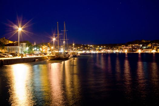 Beautiful adriatic Town of Mali losinj evening, Croatia