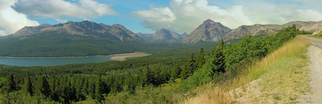 Panoramic view of Glacier National Park, Montana, U.S.A.