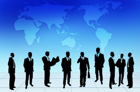 Silhouettes of business people