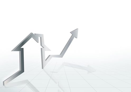 house against chart of real estate market