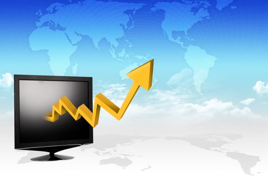 TV with business graph