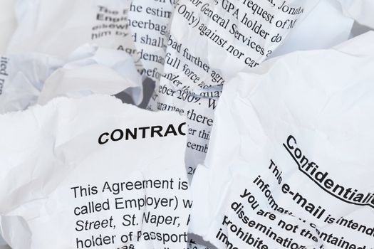 Torn Contract  with confidentiality agreement - many uses for security purpose.