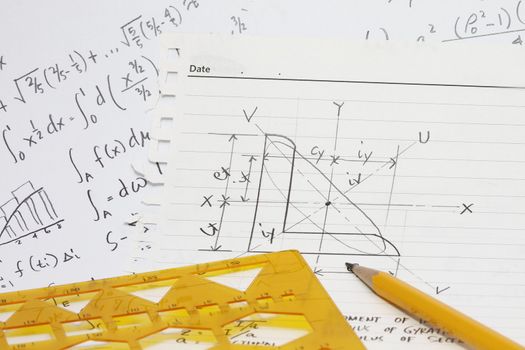 Equations integral calculus and templates - concept for mathematics and numbers.