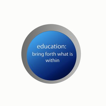 Button with education text embossed - illustration digital.