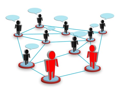 Social network concept. People standing