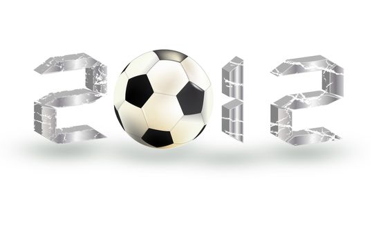 2012 sign and soccer-ball on a white background