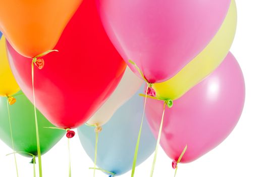 Shot of multicolored air balloons isolated on white